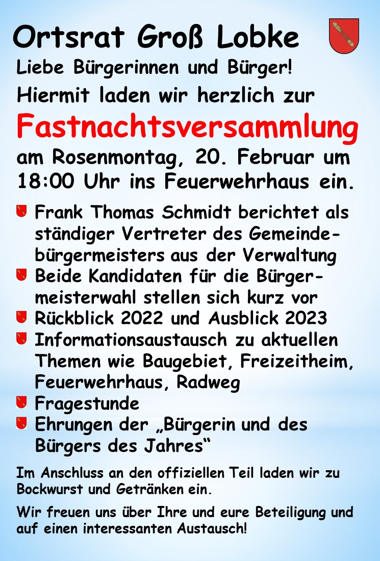 Flyer Fastnachtsversammlung 2023
