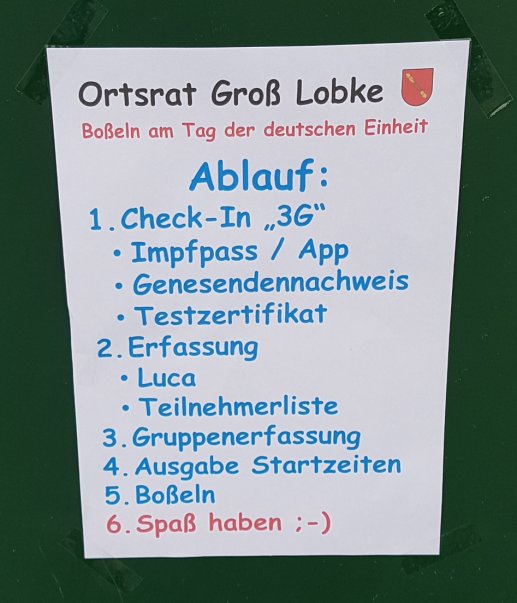 Ablaufplan Boßeln 2021