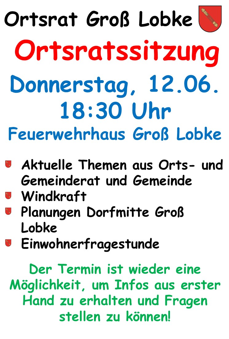 Flyer Ortsratssitzung 12.06.2025