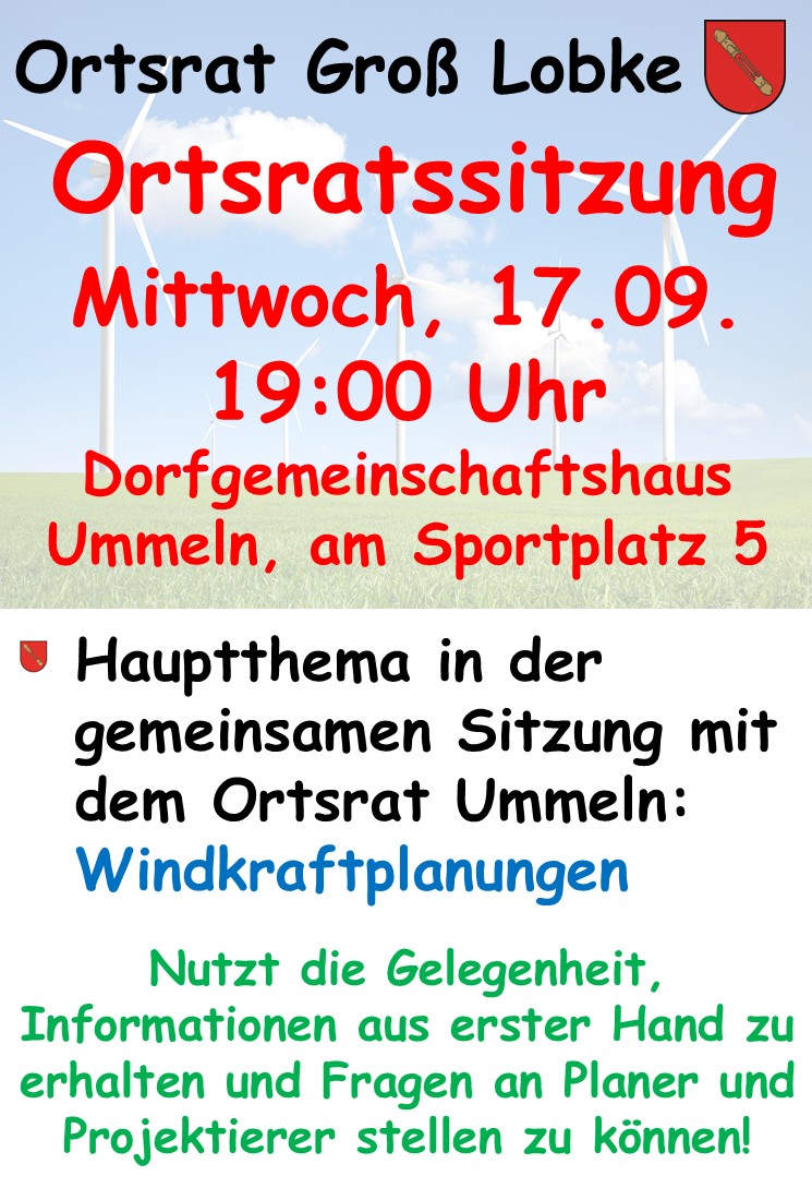 Flyer Ortsratssitzung 17.09.2025