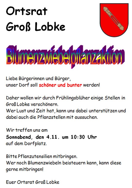 Plakat Blumenzwiebelpflanzaktion 2017