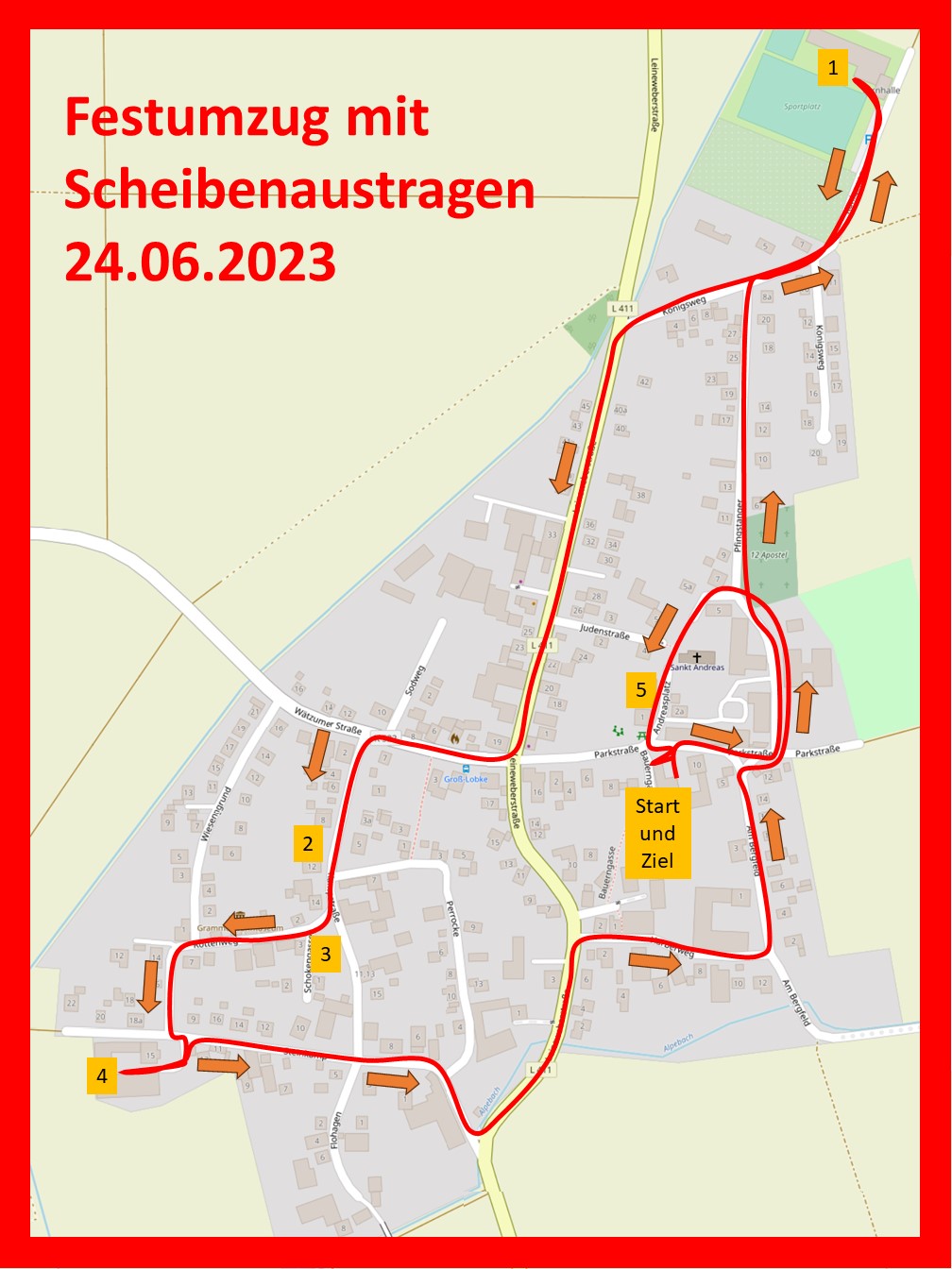 Umzugsplan Scheunenfest 24.06.2023